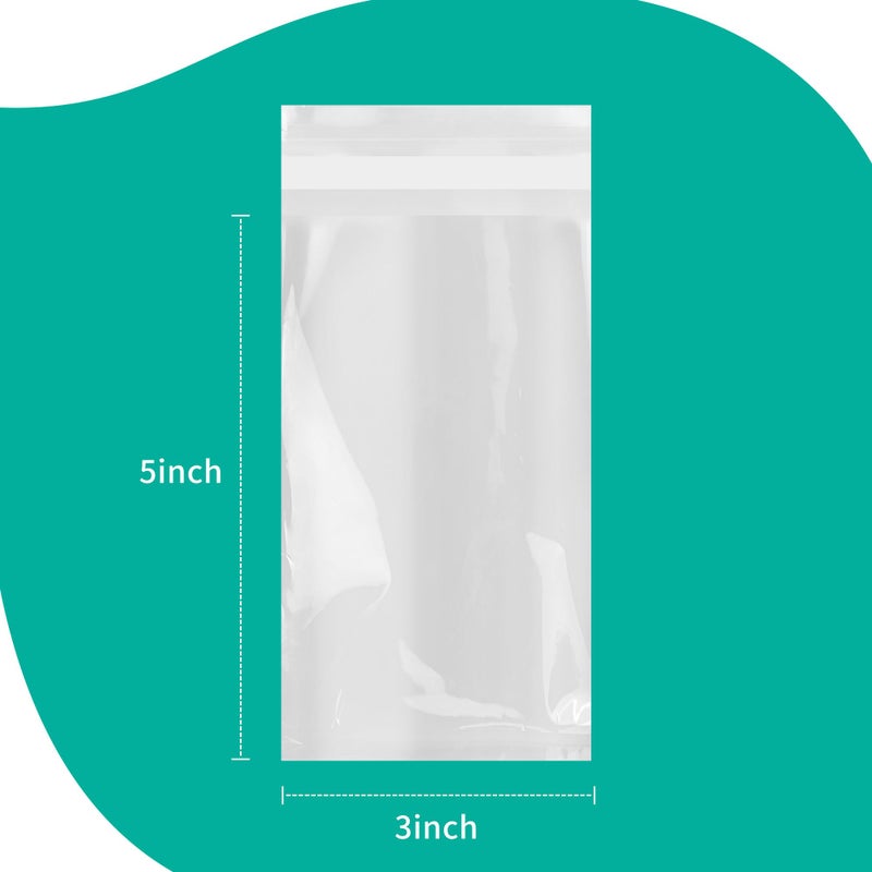 iMailer - 1000 Pack - 3" x 5" Cellophane Treat Bags Self Sealing- Small Plastic Poly Bags for Bakery, Cookies, Party Favors, Jewelry, Photo - Image 2